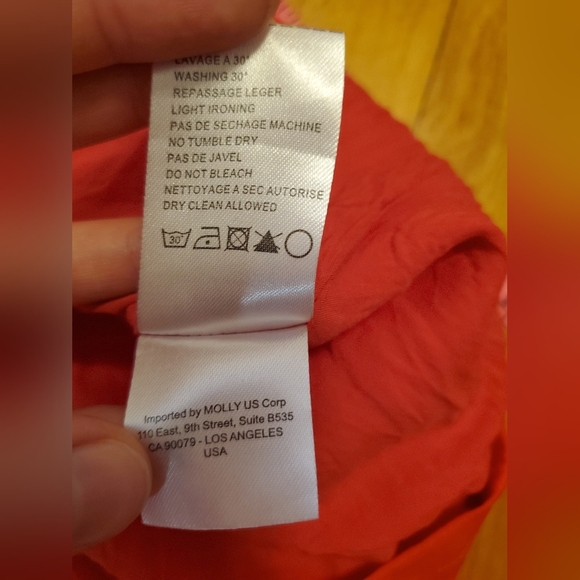 Molly Bracken V shape backless dress. Bow at tge back. Orange / red. Size L. - Picture 11 of 11